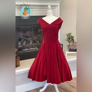 ♥️ Vintage 50’s Red Velvet Dress